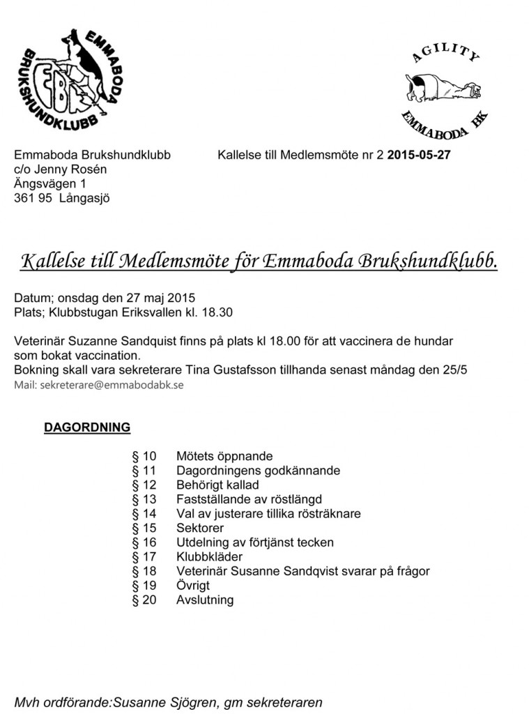 Kallelse till medlemsmote2-27maj-15